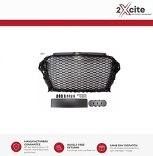 Audi A3 8V 2012-16 Black Honeycomb Debadged Sports RS Style Grill & Badge Holder