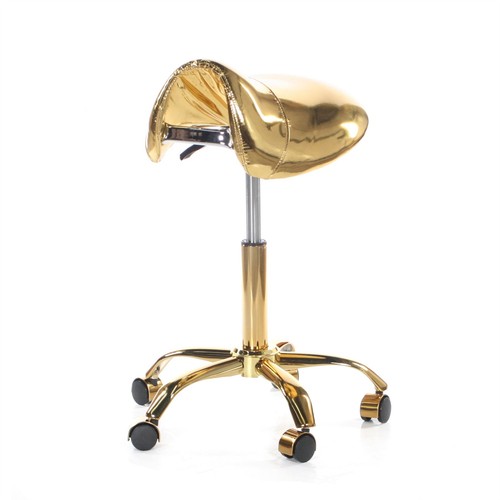 Gold beauty stool saddle - gold,
