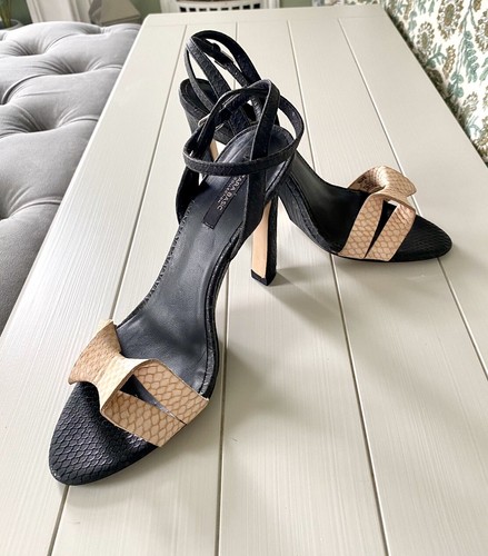 Zara contrasting nude black - zara, &