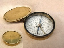 Victorian travellers brass cased pocket compass circa 1870