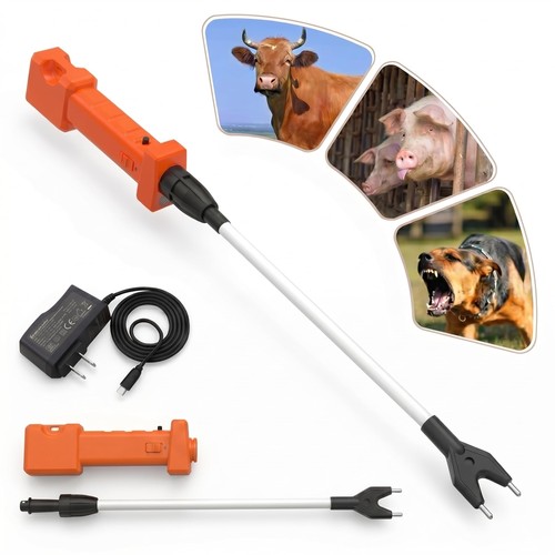 Cattle prod with led - with,