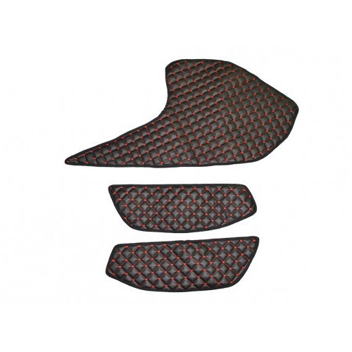 Black with red door - black, mats