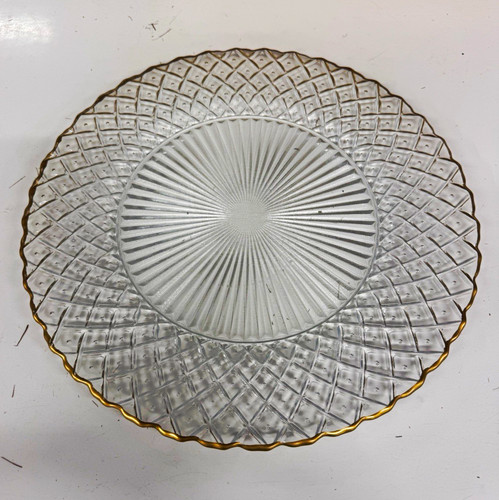 Pressed glass charger - pressed,
