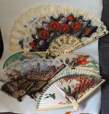 9 Pcs Folding Bamboo ,plastic, Metal Fan  Paper Fans Chinese Style Hand