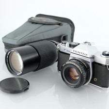 Pentax K1000 35mm Film SLR Camera + SMC-A 50mm f/2 Lens + Miranda 70-210mm f/4