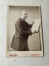 Antique Cabinet Card Arthur King Notting Hill Man Portrait Sheet Music Musician