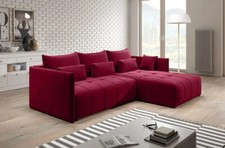 Velvet Corner Sofa Bed Storage