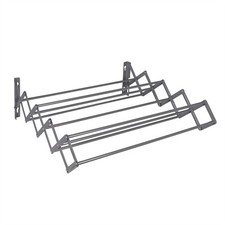 Wall Mounted Extendable Clothes Airer Grey 9 Rails for Hanging Washing | Pukkr