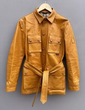 BELSTAFF TRIALMASTER PANTHER Women's Belted Leather Biker Jacket Size 44 - UK 12
