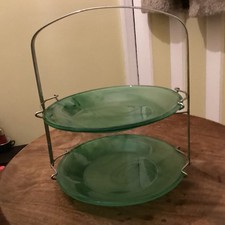 Vintage Art Deco Green Glass
