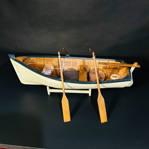 Vintage wooden row boat model - vintage,