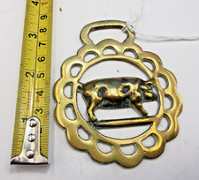 HORSE BRASS WITH PIG MOTIF