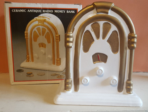 Ceramic antique radio money - antique,