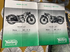 Norton 1938/39 Original Motorcycle Brochure Big 4, 16H,international,Rare Item