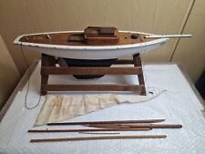 Pond Yacht. Wooden Boat. Vintage Pond Yacht.