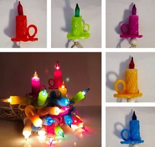 Vintage Pifco Candle Christmas Tree String Lights Set Of 20 Multicoloured 