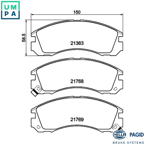 Brake pad set - set, disc