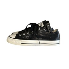 Womens Converse All Star Chuck Taylor Sequin Sneakers SIze 9 Black White CTAS