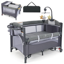 Blue 6-in-1 Travel Cot with