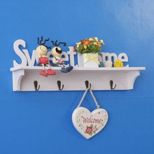 4 Hooks Wooden Wall Mounted