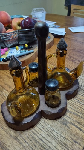 Vintage amber glass - vintage, cruet