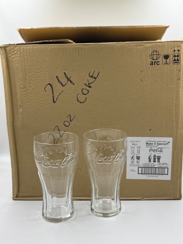 Coca cola glasses clear 22oz - glasses,