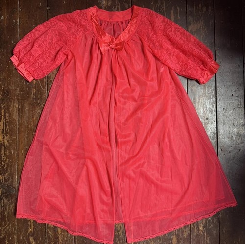 Vtg 60s vanity fair - red, sheer