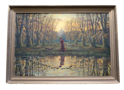 Large 20th oil canvas - on,
