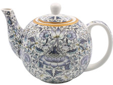 SALE William Morris Blue Floral China Tea Pot Teapot Leonardo Collection Lodden