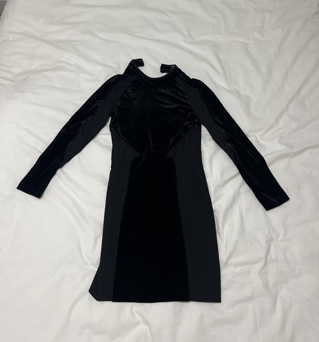 Zara black velvet panel dress - velvet,