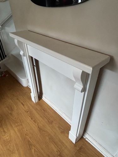 White wooden fireplace - white,