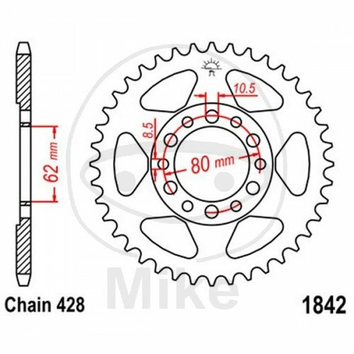 Black z52 428 sprocket - z52, inner