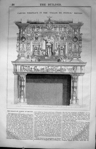 Old carved fireplace - carved, de