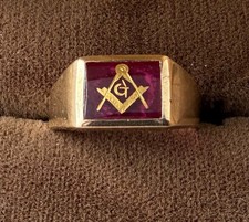 MASONIC RING 10K Yellow Gold