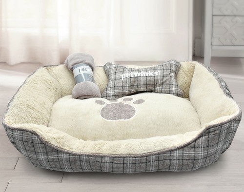 Plush pet bed lounger round - pet,