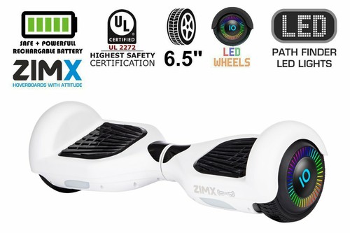 White hoverboard with led - with,