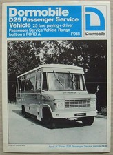 FORD A SERIES DORMOBILE D25 PASSENGER SERVICE VEHICLE Sales Leaflet Sept 1976
