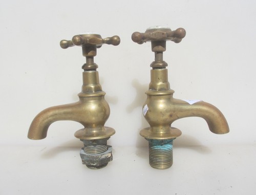 Large antique brass taps sink - large,