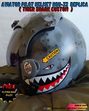 AVIATOR FIGHTER PILOT HELMET HGU-33  REPLICA (TIGER SHARK CUSTOM)