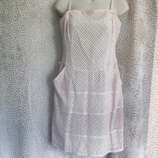 Belle By Oasis Light Pink Crochet Dress Pocket Adjustable Strap Zip Closure SZ10