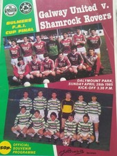 Galway Utd V Shamrock Rovers 1985 Cup Final programme Dalymount Park