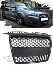 FRONT BLACK GRILL FOR AUDI A3 8P 05-08 SPORT LOOK SPOILER BODY KIT NEW GRIGLIA
