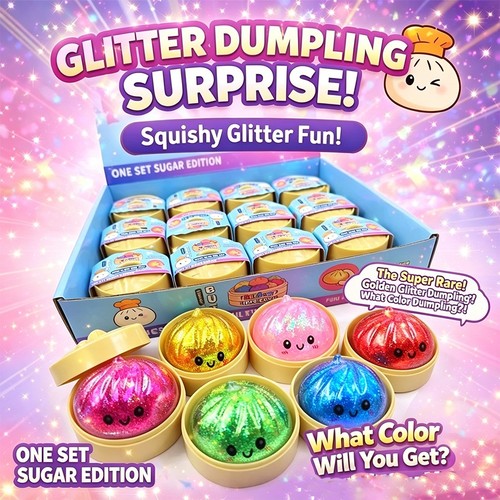 Mini glitter dumpling squishy - mini,