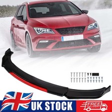 Gloss Black + Red Car Lower Front Bumper Lip Spoiler Splitter For Seat Ibiza #F