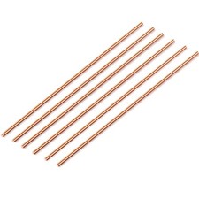 6Pcs Pure Copper Round Rod 9.84 Inch Length Solid Copper Rod Bare Bar for3328