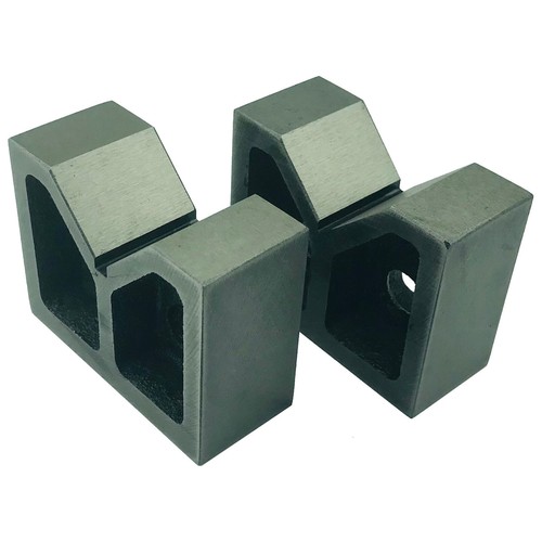Pair cast iron vee blocks - cast, 3
