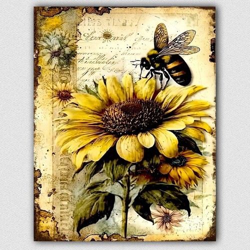 Sunflower bee hive metal - sunflower,