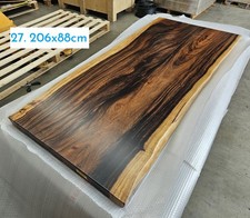 Live Edge 206x88cm Stunning One Slab Solid Walnut Table with Metal Legs