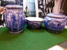 Wade Made For Ringtons 2 Hexagonal Lidded Jars and a Hexagonal Bowl