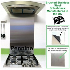SPLASHBACK Economy Stainless Steel Cooker Brushed Finish Kitchen Splash Back UK